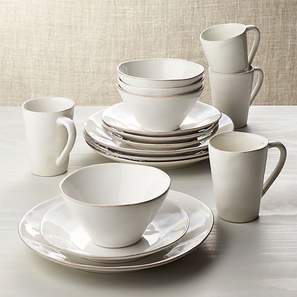 white stoneware plates