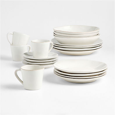 View Marin White Stoneware 20-Piece Dinnerware Set details