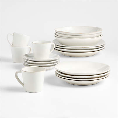 Marin White Stoneware 20-Piece Dinnerware Set