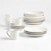 Marin White Stoneware 20-Piece Dinnerware Set + Reviews | Crate & Barrel
