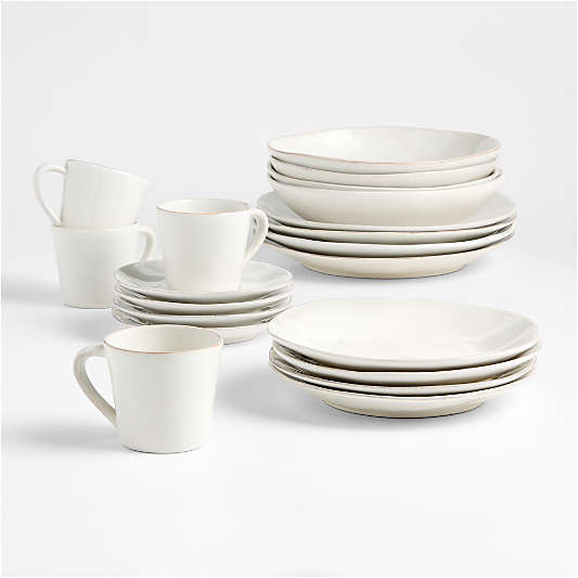 Marin White Stoneware 20-Piece Dinnerware Set