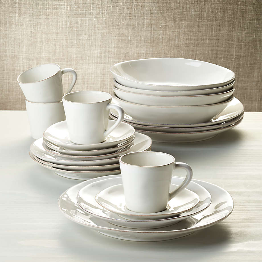 Marin White 20Piece Dinnerware Set + Reviews Crate & Barrel