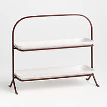 Marin White 2-Tier Server Cupcake Stand + Reviews | Crate & Barrel