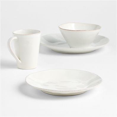 View Marin White Stoneware 4-Piece Place Setting details
