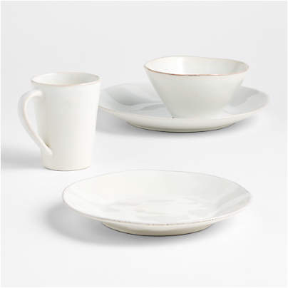 Marin White Stoneware 4-Piece Place Setting