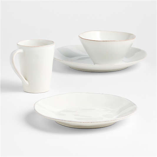 Marin White Stoneware 4-Piece Place Setting