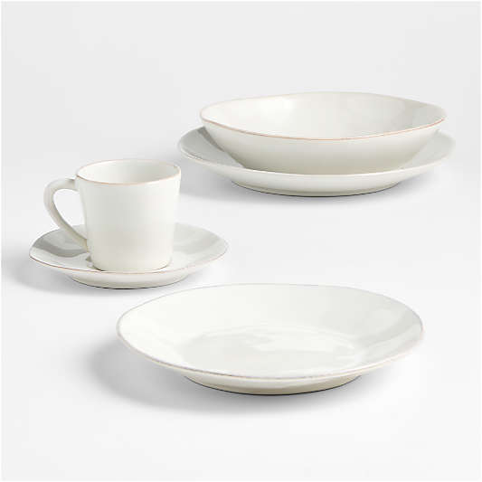 Marin White Stoneware 5-Piece Place Setting