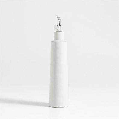 View Marin White Stoneware Oil Cruet With Silicone Spout details