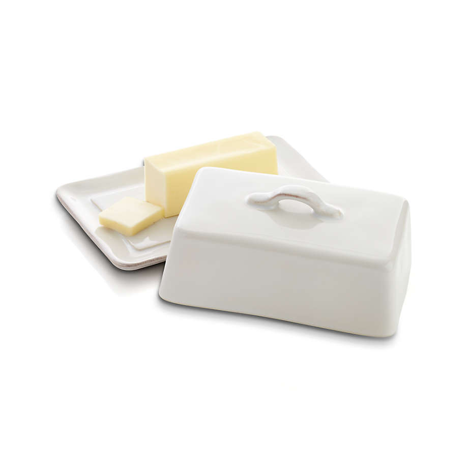 White Porcelain Covered Butter Dish + Reviews