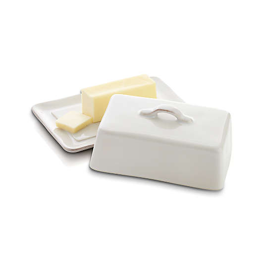 Marin White Covered Butter Dish