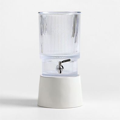 View Atwell 1.7-Gallon Ribbed Glass Drink Dispenser with Marin Stand details