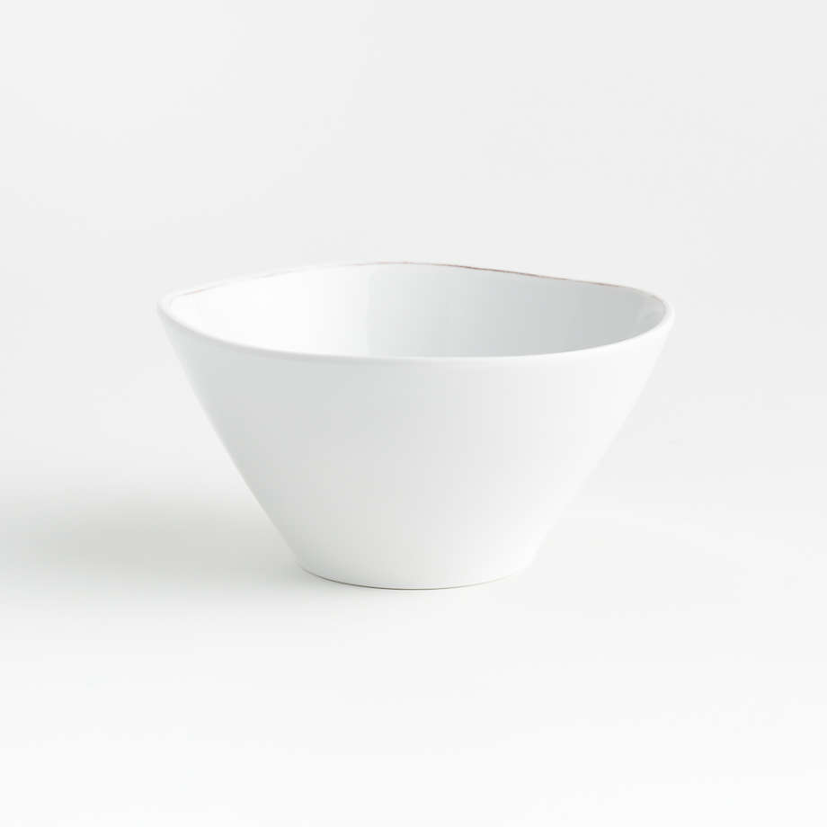 Marin White Outdoor Melamine Bowl + Reviews | Crate & Barrel