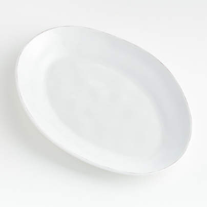 Marin White Outdoor Melamine Oval Platter