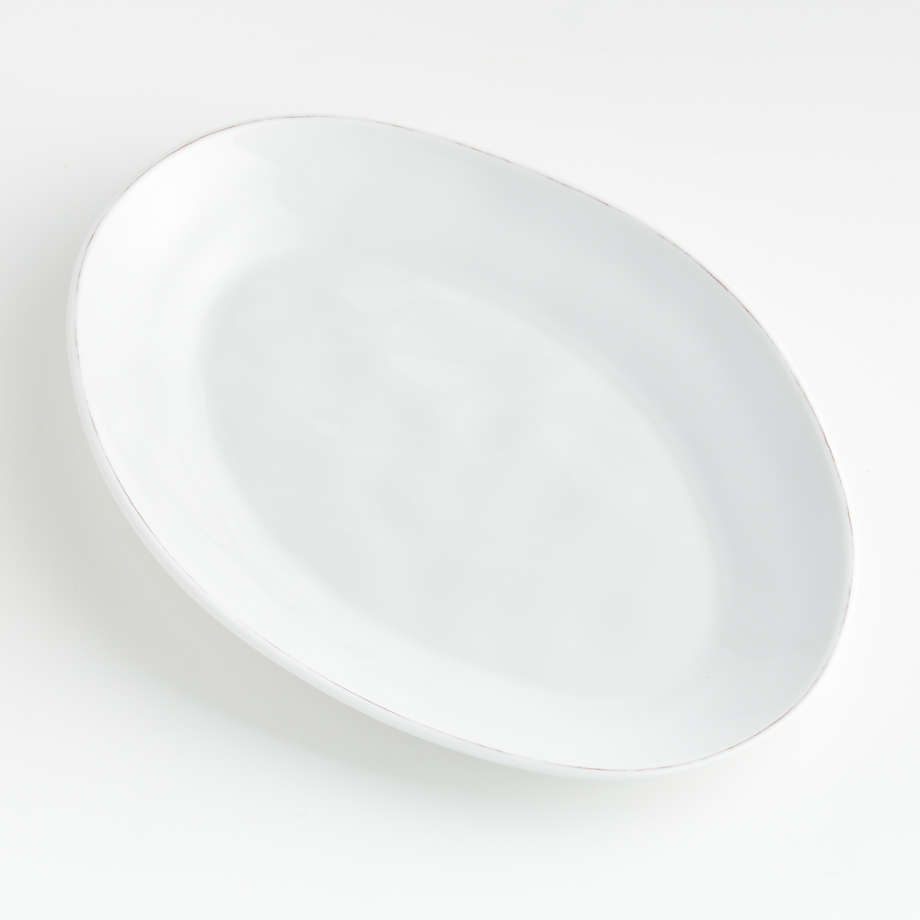 Marin White Outdoor Melamine Oval Platter + Reviews | Crate & Barrel