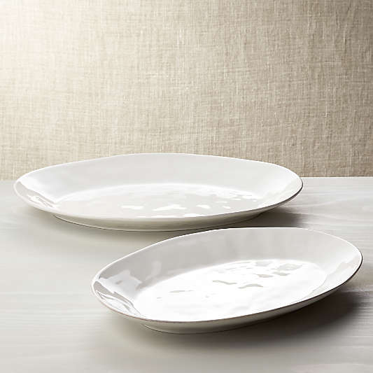 Marin White Small Oval Serving Platter