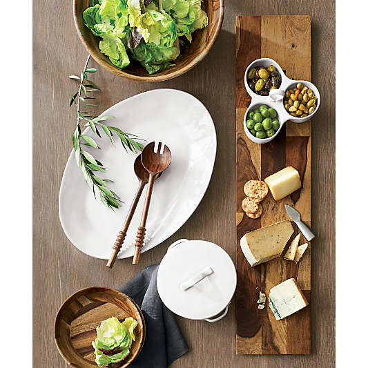 Marin White Stoneware 3-Part Server