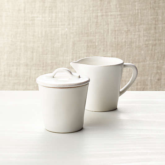 Marin White Sugar Bowl with Lid