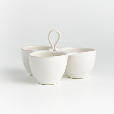 View Marin White Stoneware 3-Part Server details