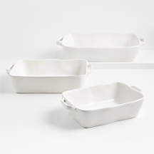 Marin Stoneware White Bakers, Set of 3 | Crate & Barrel