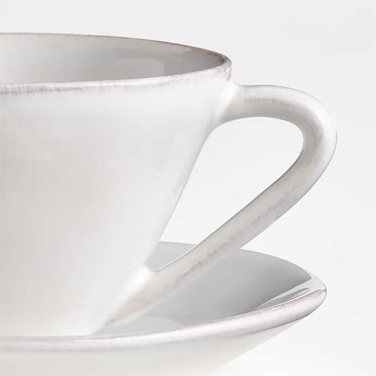 Marin 9.5-oz. White Cappuccino Cup and Saucer