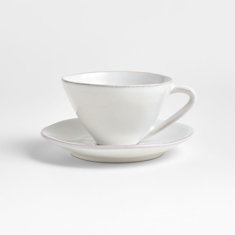 Marin White Cappuccino Cup and Saucer