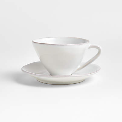 Marin White 9.5-oz. Cappuccino Cup and Saucer