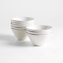 Marin White Stoneware Cereal Bowls, Set of 8 + Reviews | Crate & Barrel