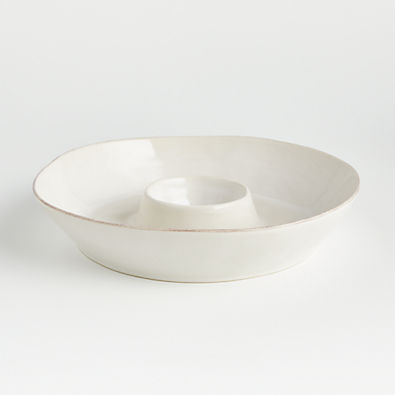 View Marin White Stoneware Chip and Dip Server details