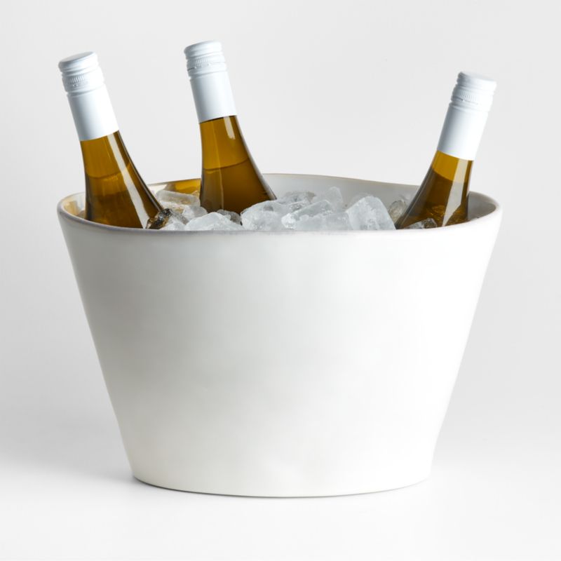 Marin White Ceramic Champagne Bucket