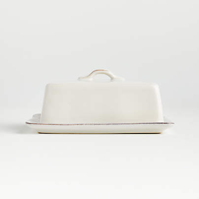 Marin White Covered Butter Dish