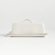 Marin White Covered Butter Dish + Reviews | Crate & Barrel