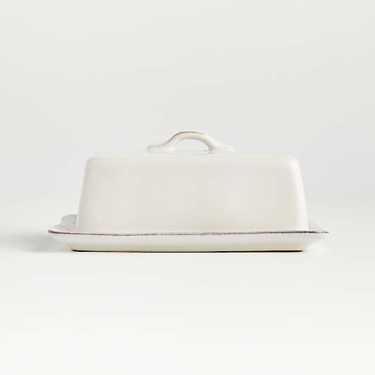 Marin White Covered Butter Dish