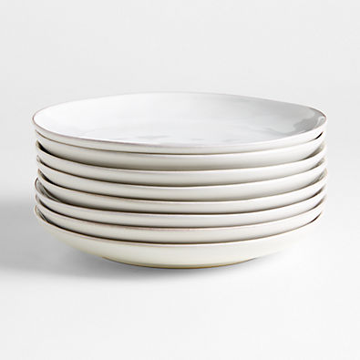 View Marin White Stoneware Coupe Dinner Plate, Set of 8 details