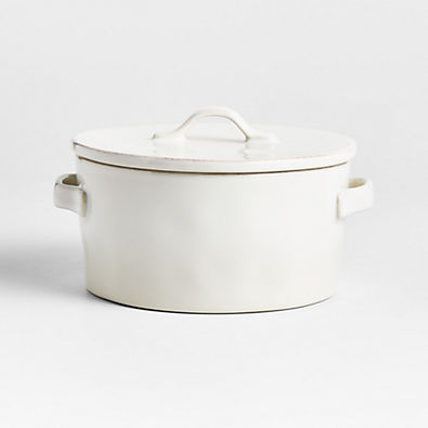 View Marin White Stoneware 2-Qt. Covered Casserole Dish details