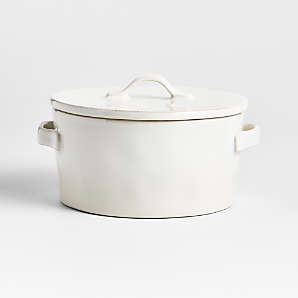 Enamel Coated Casserole/Bakeware Dish with Lid Cream - Hearth & Hand™ with  Magnolia