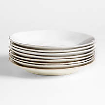 Marin White Stoneware Dinner Plates, Set of 8 + Reviews | Crate & Barrel