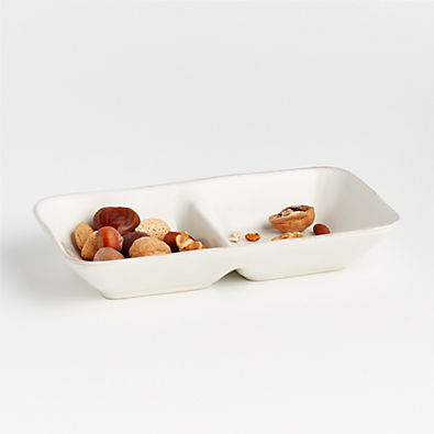 View Marin White Stoneware Divided Server details