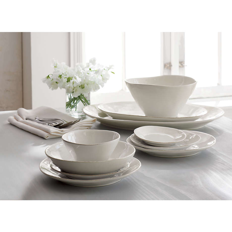 White serving hotsell dishes set