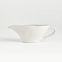 Marin White Stoneware Gravy Boat + Reviews | Crate & Barrel