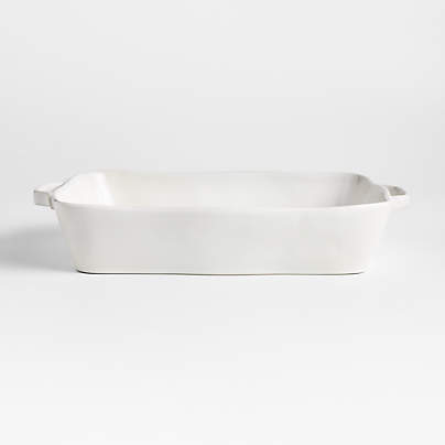 Marin 13.5"x10" White Large Baker with Handles