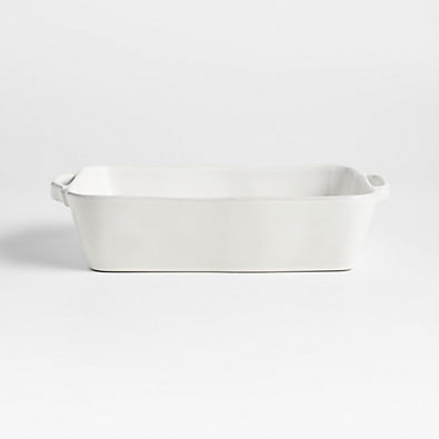 View Marin 12"x 8.5" White Stoneware Medium Baker with Handles details