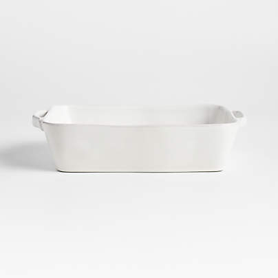 Marin 12"x8.5" White Medium Baker with Handles