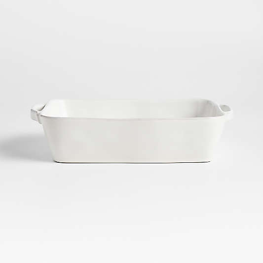 Marin 12"x8.5" White Medium Baker with Handles