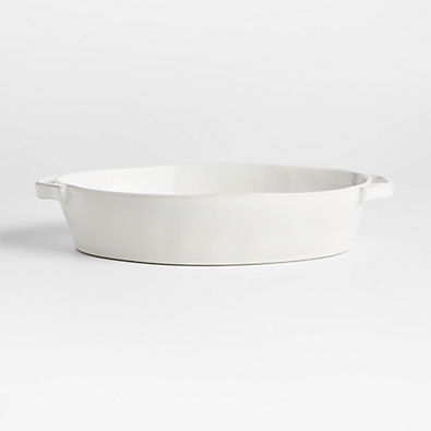 View Marin 10"x13.75" White Oval Baker with Handles details