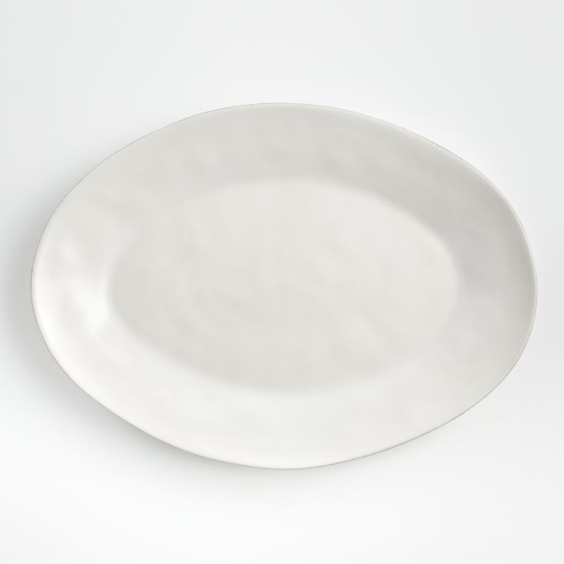 Marin White Large Oval Serving Platter | Crate & Barrel