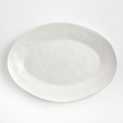 View Marin White Large Stoneware Oval Serving Platter details