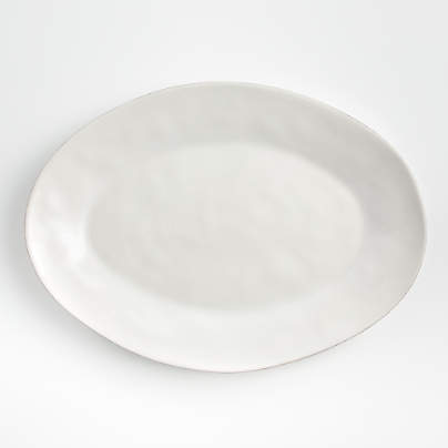 Marin White Large Oval Serving Platter