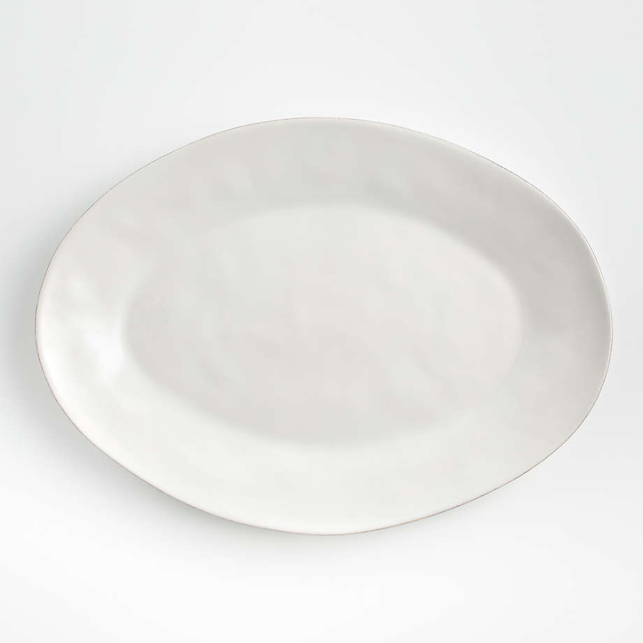 Marin White Large Oval Serving Platter + Reviews | Crate & Barrel