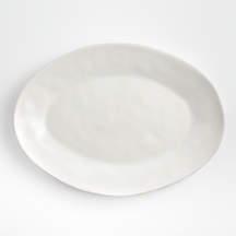 Marin White Large Stoneware Oval Serving Platter + Reviews | Crate & Barrel
