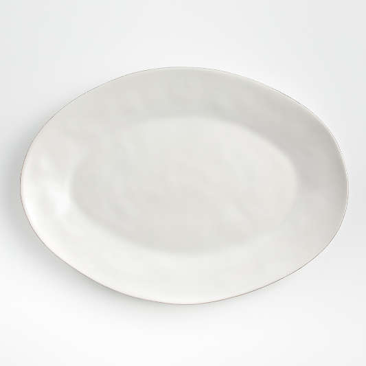 Marin White Large Oval Serving Platter